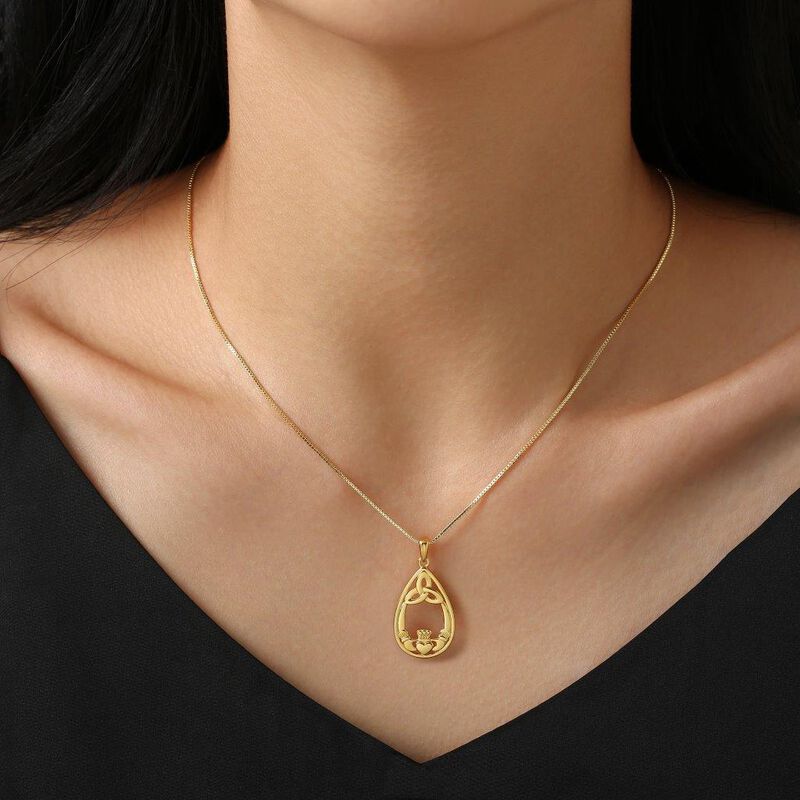 Gold Vermeil Trinity Claddagh Pendant